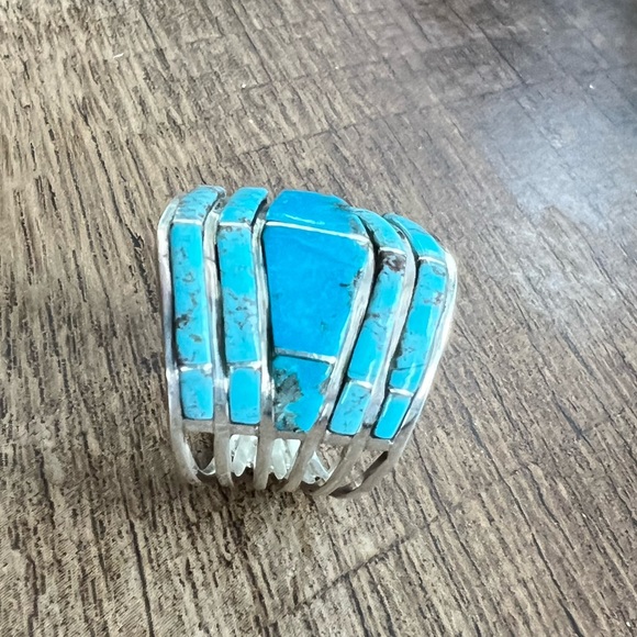 Zuni Turquoise Inlay Ring - Picture 4 of 6
